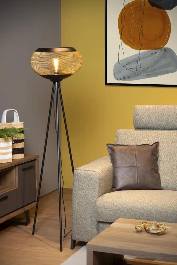 Lucide LUCAS - Stehlampe - Ø 40 cm - 1xE27 - Mattes Gold / Messing - SFEER 3